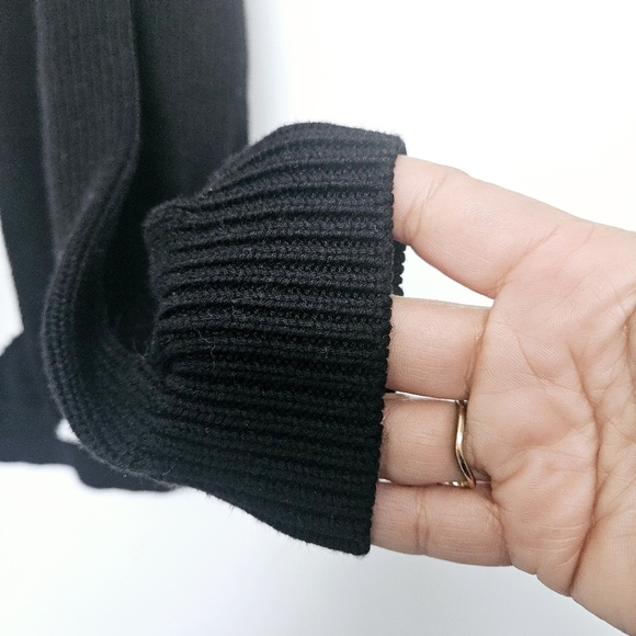 Hugo Boss Womens S Siginy Jumper Colorblock Knit Oversized Sweater Black/White - Picture 4 of 12